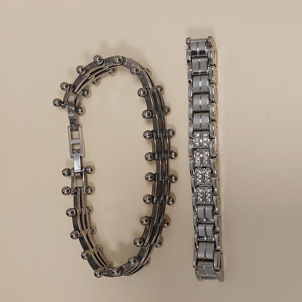 Silver Toned Tennis Bracelets Lot of 2